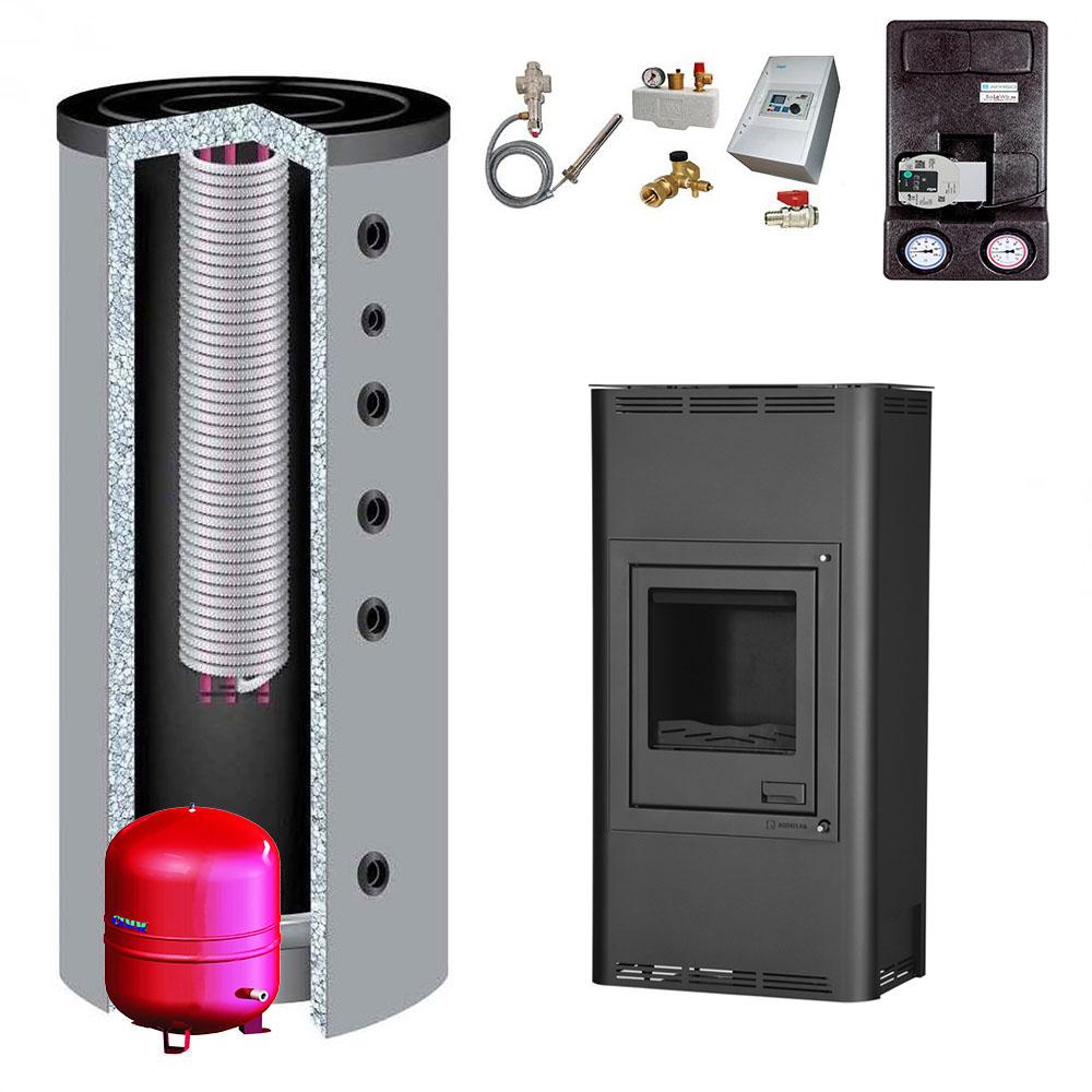 Kaminofen wasserführend AQUAFLAM 12KW BASIC 4 Farben +Hygienespeicher<br>(Variante: schwarz + Hygienespeicher) Kaminofen wasserführend AQUAFLAM 12KW BASIC 4 Farben +Hygienespeicher<br>(Variante: schwarz + Hygienespeicher)